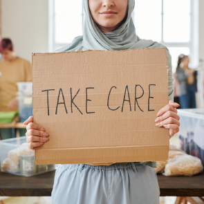 Take care sign